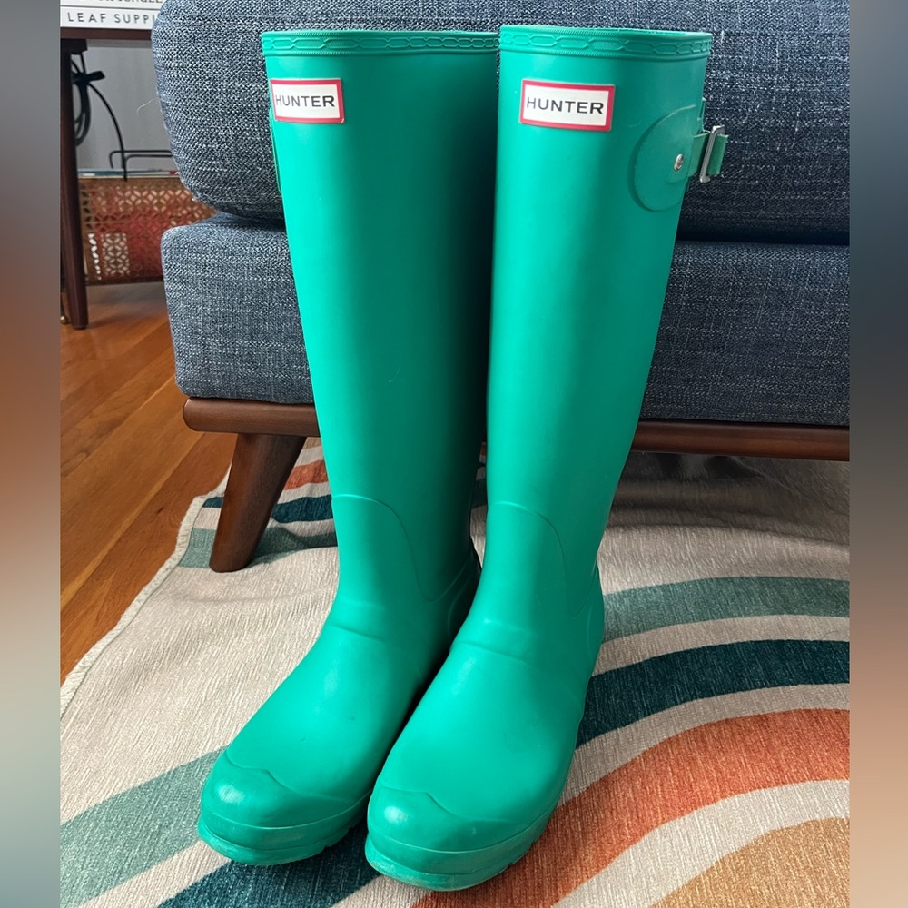 Hunter Original Tall Rain Boots Vibrant Green Size 10
